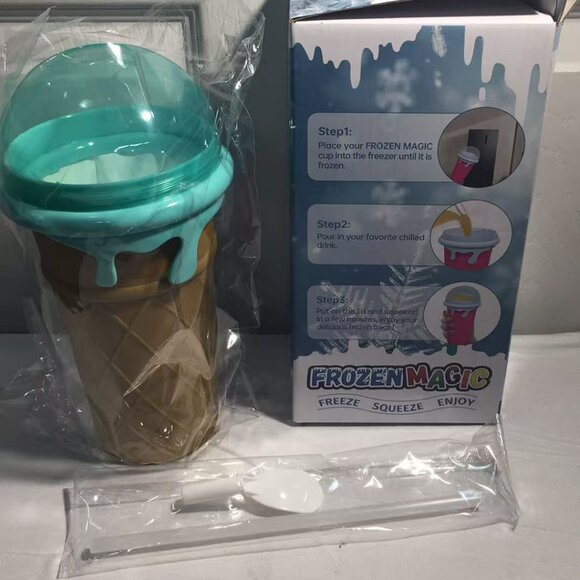 500ml Silicone Slushie Cup Quick Frozen Magic Slushy Cup for Milk Shake, Juice - Picture 9 of 9